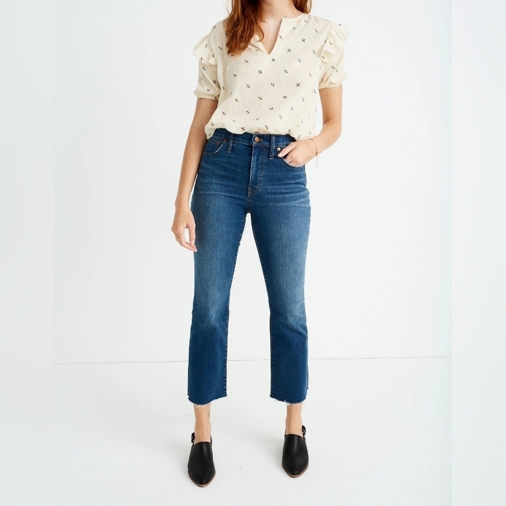 Madewell Cali Demi-Boot Jeans in Preston Wash: Raw-Hem Edition NWOT